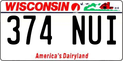 WI license plate 374NUI