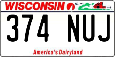 WI license plate 374NUJ