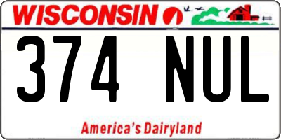 WI license plate 374NUL