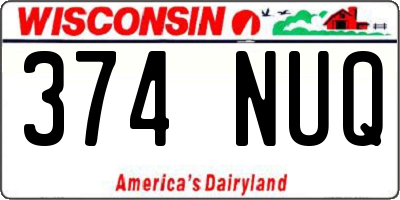 WI license plate 374NUQ