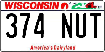 WI license plate 374NUT