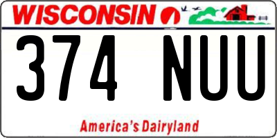 WI license plate 374NUU