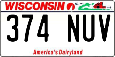 WI license plate 374NUV