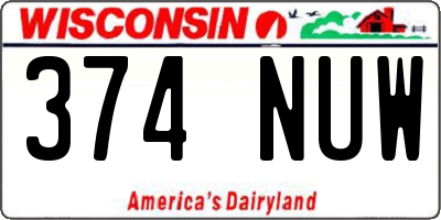 WI license plate 374NUW