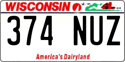 WI license plate 374NUZ