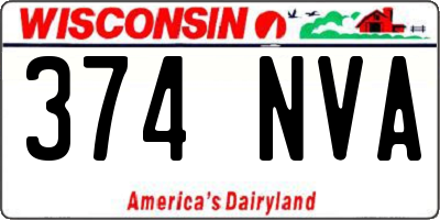 WI license plate 374NVA