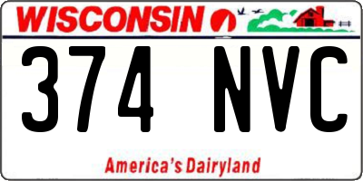 WI license plate 374NVC