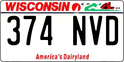 WI license plate 374NVD