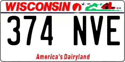 WI license plate 374NVE
