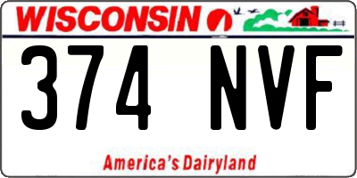 WI license plate 374NVF