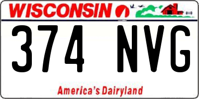 WI license plate 374NVG