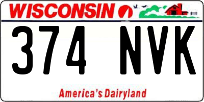 WI license plate 374NVK
