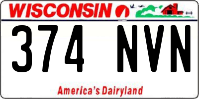 WI license plate 374NVN