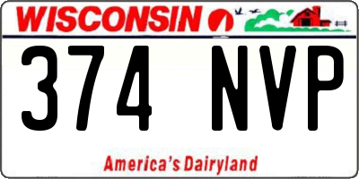 WI license plate 374NVP