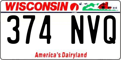 WI license plate 374NVQ