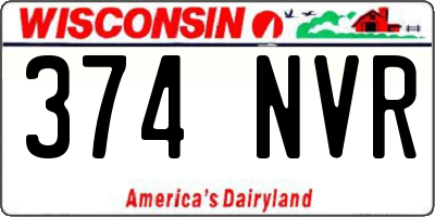 WI license plate 374NVR
