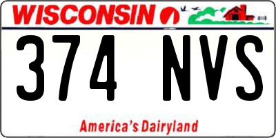 WI license plate 374NVS