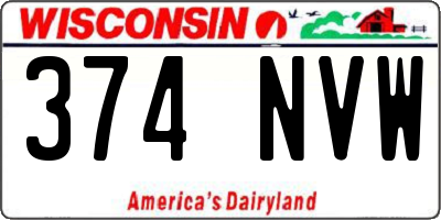 WI license plate 374NVW