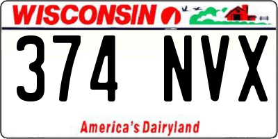 WI license plate 374NVX