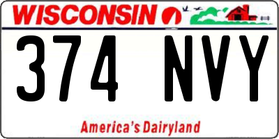 WI license plate 374NVY
