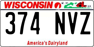 WI license plate 374NVZ