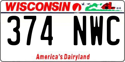 WI license plate 374NWC