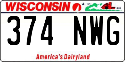 WI license plate 374NWG