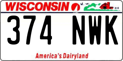 WI license plate 374NWK