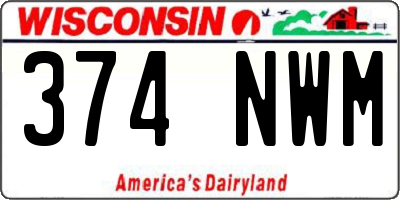 WI license plate 374NWM