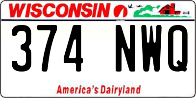 WI license plate 374NWQ