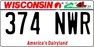WI license plate 374NWR