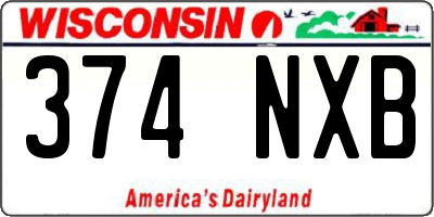 WI license plate 374NXB