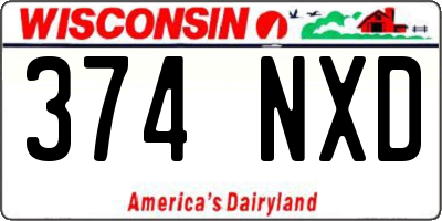WI license plate 374NXD