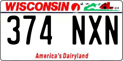 WI license plate 374NXN