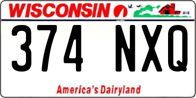 WI license plate 374NXQ