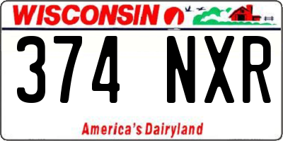 WI license plate 374NXR