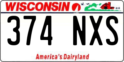 WI license plate 374NXS