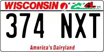 WI license plate 374NXT
