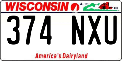 WI license plate 374NXU
