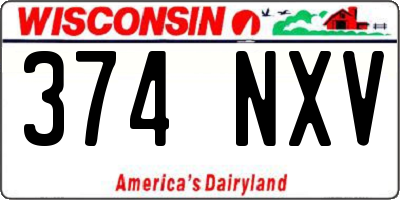 WI license plate 374NXV