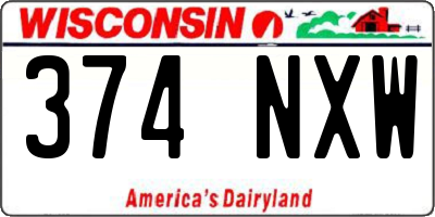WI license plate 374NXW