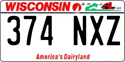 WI license plate 374NXZ