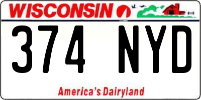 WI license plate 374NYD