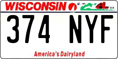 WI license plate 374NYF