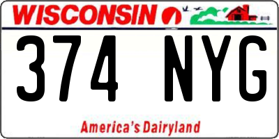 WI license plate 374NYG