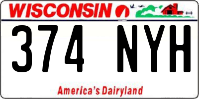 WI license plate 374NYH