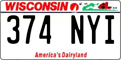WI license plate 374NYI