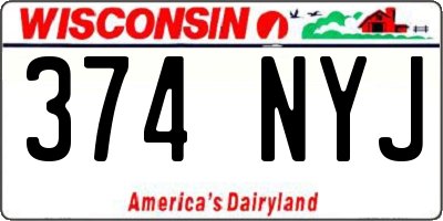 WI license plate 374NYJ