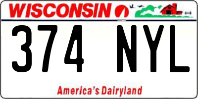 WI license plate 374NYL