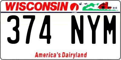 WI license plate 374NYM